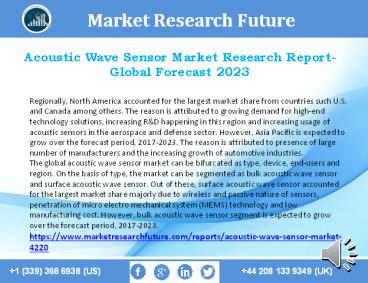 Acoustic Wave Sensor Market 2018 by Trends, Market Share, Size, Growth ...