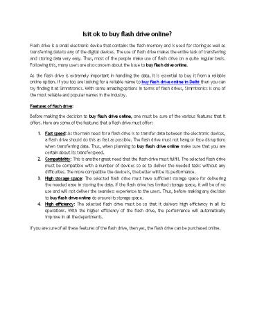 Is it OK to Buy Flash Drive Online?