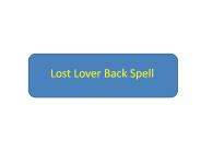 Lost Lover Back Spell