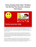 Funny Summer Kids Video The Best Fun We Had This Summer Summer Kids Games PowerPoint PPT Presentation