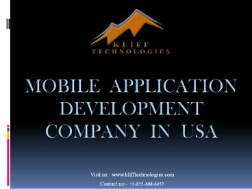 Mobile application development company in USA.