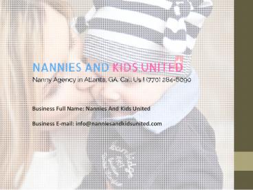 Experienced & Best Child Care Nanny Agency Atlanta, GA