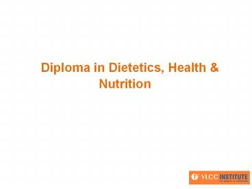 Courses in Nutrition and Dietetics , Nutrition Workshop presentation ...