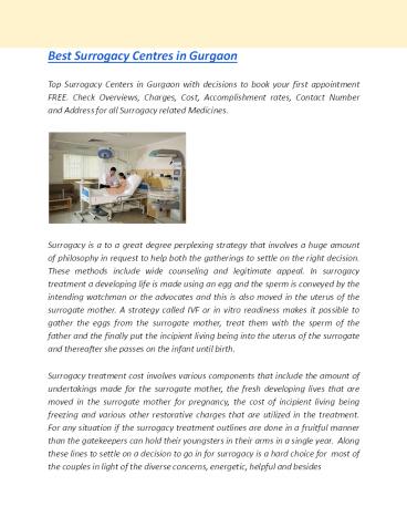 Best Surrogacy Centres in Gurgaon