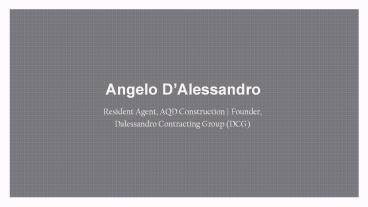 Angelo D’Alessandro From Roseville, Michigan