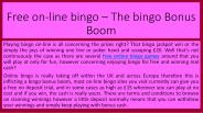 Free on-line bingo – The bingo Bonus Boom