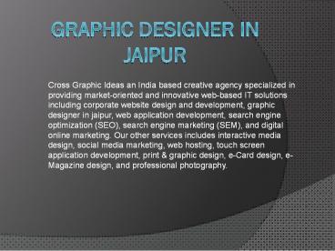 Graphic Designer in Jaipur
