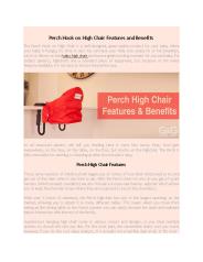Perch Hook on High Chair Features and Benefits