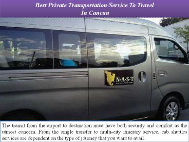 Best Private Transportation Service To Travel In Cancun