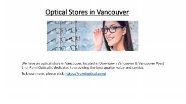 Optical Stores Vancouver