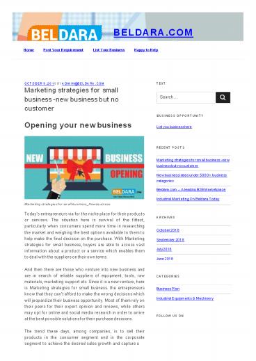 Marketing strategies for small business -new business but no customer Beldara.com