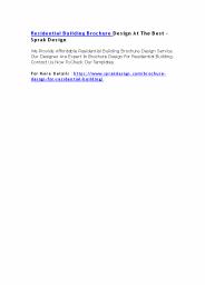 Residential Building Brochure Design At The Best – Sprak Design