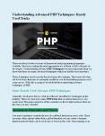 Understanding Advanced PHP Techniques: Rarely Used Tricks PowerPoint PPT Presentation