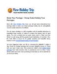 Dubai Tour Package - Cheap Dubai Holiday Tour Packages
