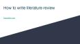 [PRESENTATION] How to write literature review PowerPoint PPT Presentation