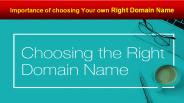 Importance of Choosing Your Own Right Domain Name
