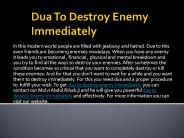 Dua To Destroy Enemy Immediately
