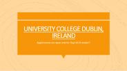 Applications of University College Dublin, Ireland