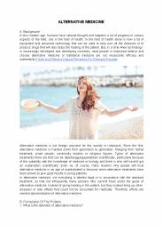 all about ALTERNATIVE MEDICINE