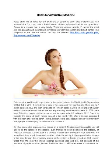 Herbs for Alternative Medicine