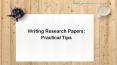 Writing Research Papers: Practical Tips PowerPoint PPT Presentation