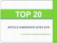 Top 20 Free Article Submission Sites 2018
