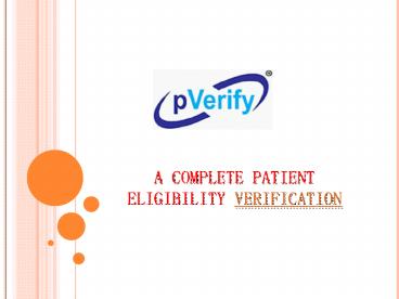 Medicare Patient Eligibility Verification - pVerify