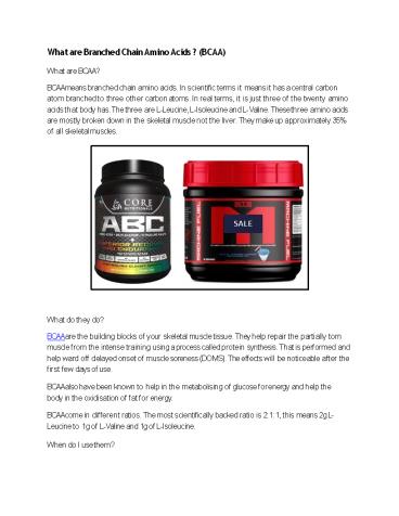 What are Branched Chain Amino Acids ? (BCAA)