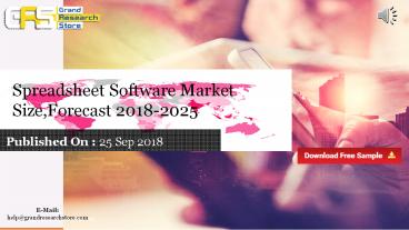 Spreadsheet software market size,forecast 2018 2025