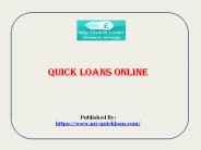 Quick Loans Online