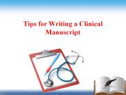 How to Write a Clinical Manuscript?