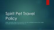 Spirit Pet Travel Policy