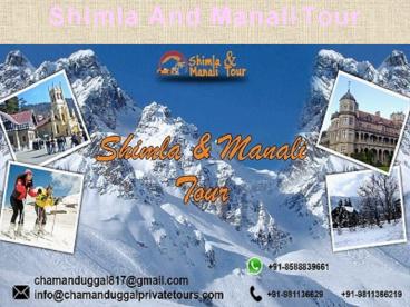 Shimla Manali Chandigarh Tour Package