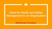Health and Safety Management - EHS Emirates Foundation