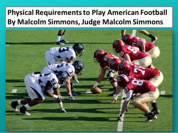 Know Football Rules And Regulations By Malcolm Simmons