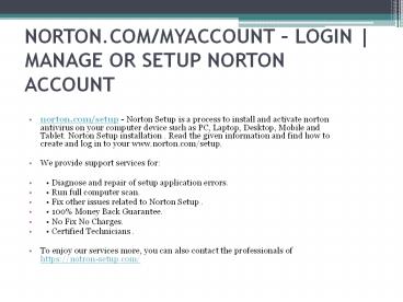 WWW.NORTON.COM/SETUP ACTIVATE YOUR NORTON ACCOUNT