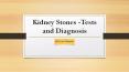 Kidney Stones -Tests and Diagnosis PowerPoint PPT Presentation
