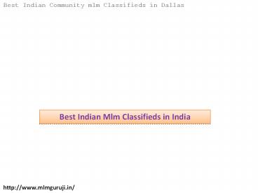 Mlm Classifieds Website In India