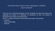 How Much does it Cost to Hire Developer in 2018