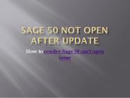 Sage 50 not open after update