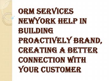 Why ORM Services Newyork is Important?