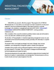 Industrial Engineering and Management