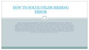HOW TO SOLVE NTLDR MISSING ERROR