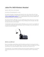 Jabra PRO 9450 Wireless Headset