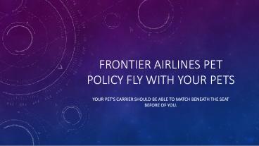 Frontier Airlines Pet Policy Fly With Your Pets