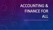 Accounting and Finance for all