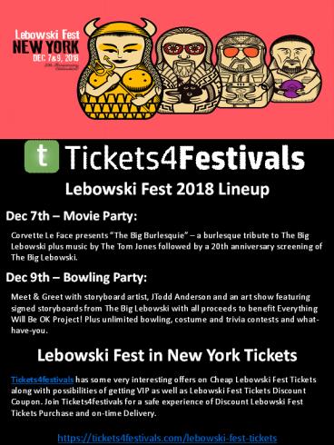 Lebowski Fest Tickets 2018 Lineup