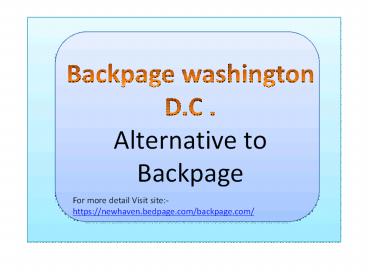 Backpage Washington D.C.|| Alternative to Backpage
