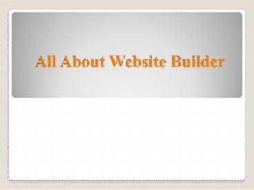All about Website Builder