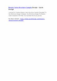 Beauty Salon Brochure Sample Design - Sprak Design